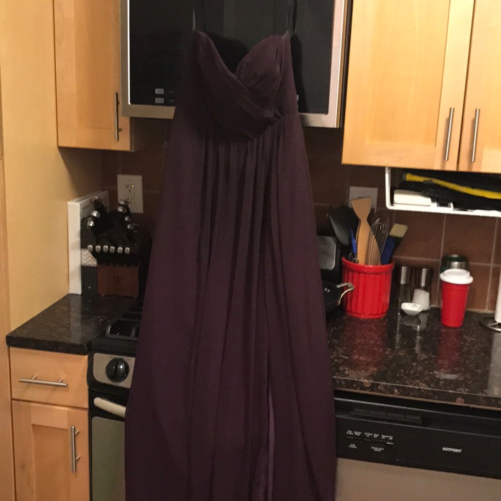 Eggplant colored bridesmaid dress